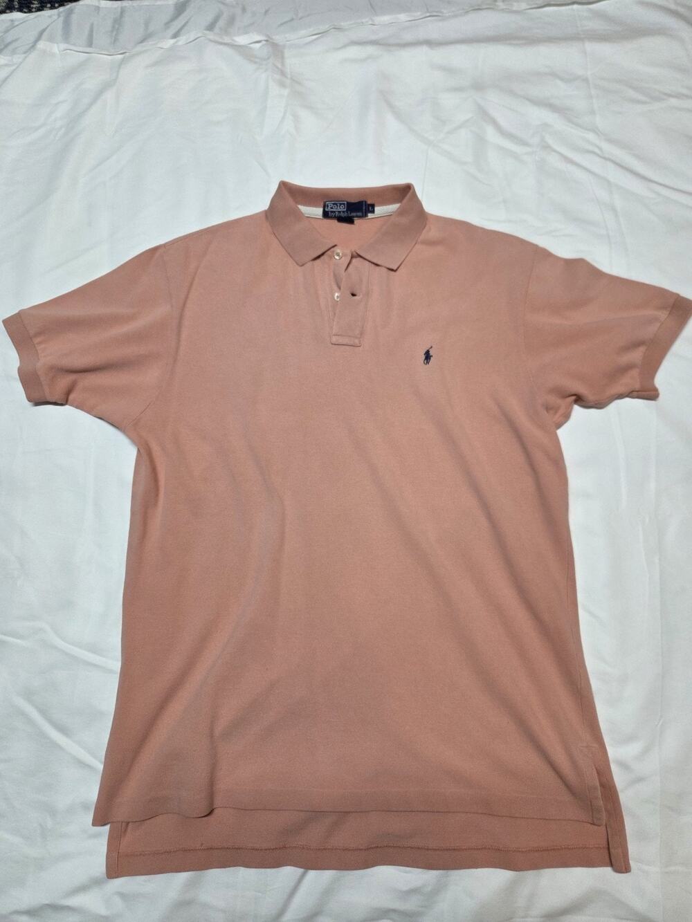 Polo Ralph Lauren Men's Short Sleeved Polo Shirt Size L Pink Salmon